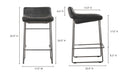 Starlet Counter Stool Onyx Black Leather - Set Of Two