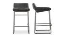 STARLET COUNTER STOOL ONYX BLACK LEATHER -SET OF TWO