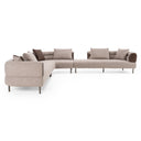 Plume - Modern Brown Fabric Sectional Sofa