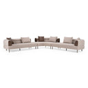 Plume - Modern Brown Fabric Sectional Sofa