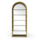 Poise - Modern Antique Brass + Mirror Bookcase