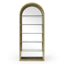 Poise - Modern Antique Brass + Mirror Bookcase