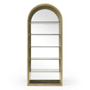 Poise - Modern Antique Brass + Mirror Bookcase