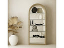 Poise - Modern Antique Brass + Mirror Bookcase