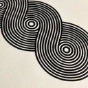 Pompidou B&W Loops Circles Pillow