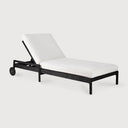 Off White Teak Black Jack Outdoor Adjustable Lounger
