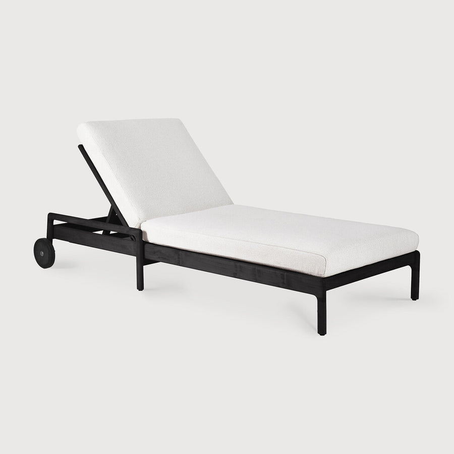 Off White Teak Black Jack Outdoor Adjustable Lounger