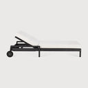 Off White Teak Black Jack Outdoor Adjustable Lounger