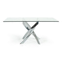 Pyrite Modern Rectangular Glass Dining Table