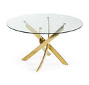 Pyrite Modern Glass and Gold Console Table