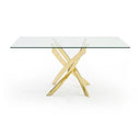 Pyrite Modern Glass and Gold Console Table