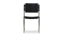 Moma Stainless Steel Dining Chair Black Leather - Set Of Two