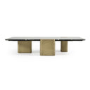 Quest - Modern Black Rose Marble + Antique Brass Coffee Table