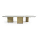 Quest - Modern Black Rose Marble + Antique Brass Coffee Table