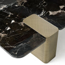 Quest - Modern Black Rose Marble + Antique Brass Coffee Table