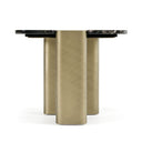 Quest - Modern Black Rose Marble + Antique Brass End Table