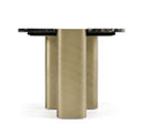 Quest - Modern Black Rose Marble + Antique Brass Console Table