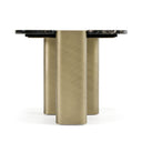 Quest - Modern Black Rose Marble + Antique Brass End Table