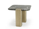 Quest - Modern Black Rose Marble + Antique Brass End Table