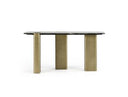Quest - Modern Black Rose Marble + Antique Brass Console Table