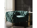 Quincey - Transitional Emerald Green Velvet Chair