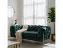 Quincey - Transitional Emerald Green Velvet Loveseat