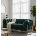 Quincey - Transitional Emerald Green Velvet Chair