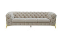 Quincey - Transitional Beige Velvet Sofa