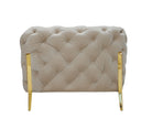Quincey - Transitional Beige Velvet Sofa, view 4