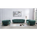 Quincey - Transitional Emerald Green Velvet Chair