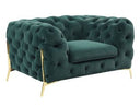 Quincey - Transitional Emerald Green Velvet Chair