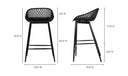 Piazza Outdoor Counter Stool Black - Set Of Two