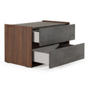 Rado Modern Walnut & Stucco Nightstand