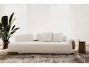 Rainier - Contemporary Off-White Fabric + Antique Brass Sofa