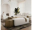Yano - Modern White Marble + Antique Brass End Table