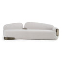 Rainier - Contemporary Off-White Fabric + Antique Brass Sofa