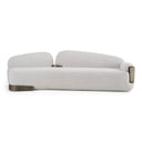 Rainier - Contemporary Off-White Fabric + Antique Brass Sofa