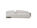 Rainier - Contemporary Off-White Fabric + Antique Brass Sofa