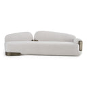 Rainier - Contemporary Off-White Fabric + Antique Brass Sofa