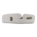 Rainier - Contemporary Off-White Fabric + Antique Brass Sofa