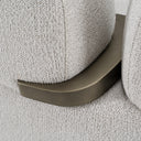 Rainier - Contemporary Off-White Fabric + Antique Brass Sofa