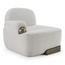 Rainier - Contemporary Off-White Fabric + Antique Brass Accent Chair