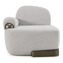 Rainier - Contemporary Off-White Fabric + Antique Brass Accent Chair