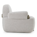 Rainier - Contemporary Off-White Fabric + Antique Brass Accent Chair
