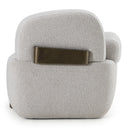 Rainier - Contemporary Off-White Fabric + Antique Brass Accent Chair