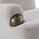 Rainier - Contemporary Off-White Fabric + Antique Brass Accent Chair