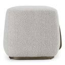 Rainier - Contemporary Off-White Fabric + Antique Brass Ottoman