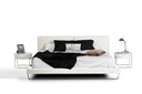 Queen Ramona Modern White Leatherette Bed