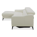 Rampart - Modern L-Shape LAF White Leather Sectional Sofa with 1 Recliner