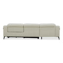 Rampart - Modern L-Shape LAF White Leather Sectional Sofa with 1 Recliner